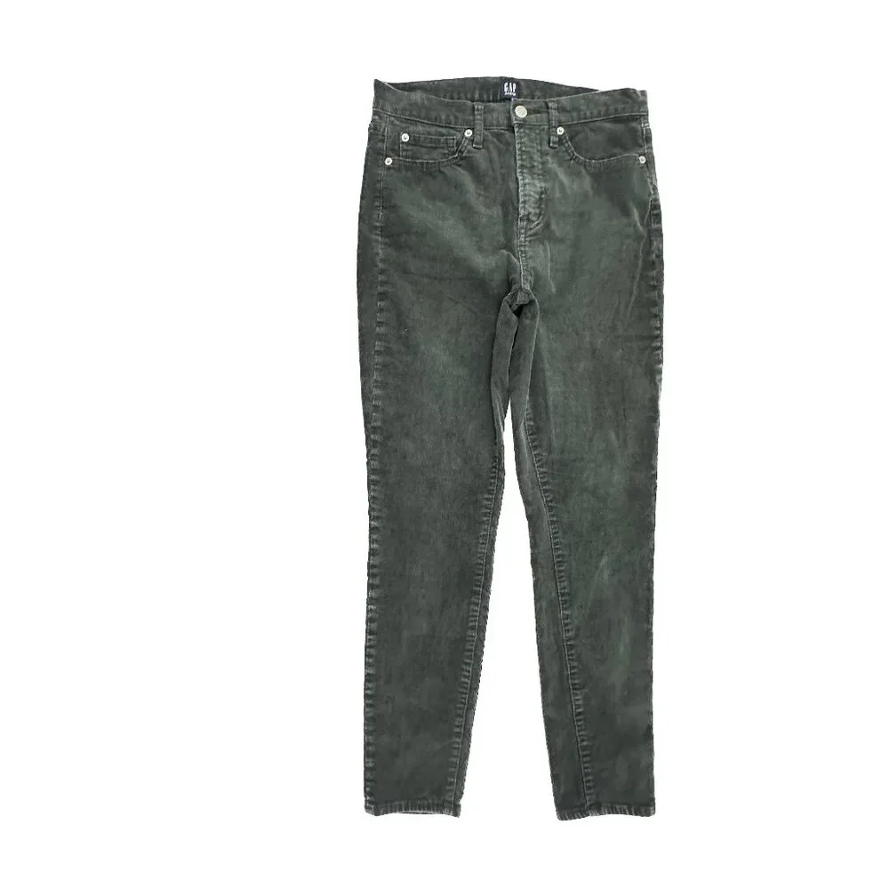 Gap True‎ Skinny Women's size 6 Rich Olive Green Corduroy Pants